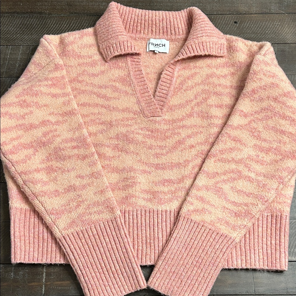 FRNCH Blush V-Neck Sweater